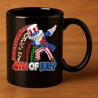 Dabbing Uncle Sam Rainbow 4th Of July Patriotic Gift 11oz C Handle Ceramic Mug