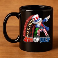Dabbing Uncle Sam Rainbow 4th Of July Patriotic Gift 11oz C Handle Ceramic Mug