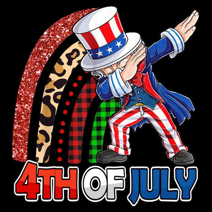 Dabbing Uncle Sam Rainbow 4th Of July Patriotic Gift Drawstring Bag