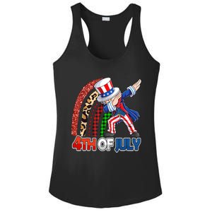 Dabbing Uncle Sam Rainbow 4th Of July Patriotic Gift Ladies PosiCharge Competitor Racerback Tank