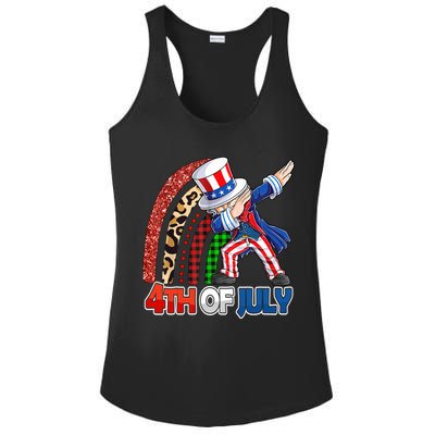 Dabbing Uncle Sam Rainbow 4th Of July Patriotic Gift Ladies PosiCharge Competitor Racerback Tank