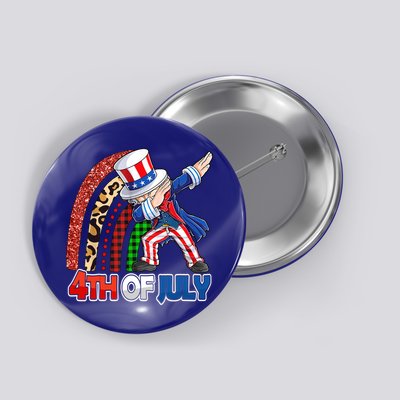 Dabbing Uncle Sam Rainbow 4th Of July Patriotic Gift Button