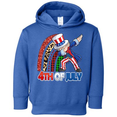 Dabbing Uncle Sam Rainbow 4th Of July Patriotic Gift Toddler Hoodie