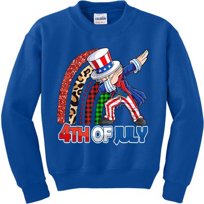 Dabbing Uncle Sam Rainbow 4th Of July Patriotic Gift Kids Sweatshirt
