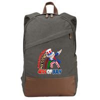 Dabbing Uncle Sam Rainbow 4th Of July Patriotic Gift Cotton Canvas Backpack