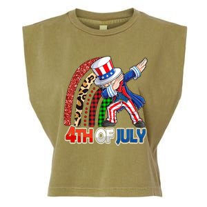 Dabbing Uncle Sam Rainbow 4th Of July Patriotic Gift Garment-Dyed Women's Muscle Tee