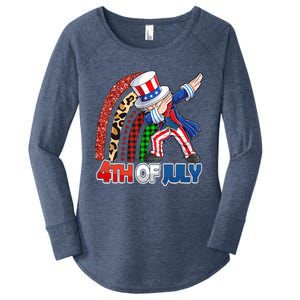 Dabbing Uncle Sam Rainbow 4th Of July Patriotic Gift Women's Perfect Tri Tunic Long Sleeve Shirt