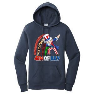 Dabbing Uncle Sam Rainbow 4th Of July Patriotic Gift Women's Pullover Hoodie