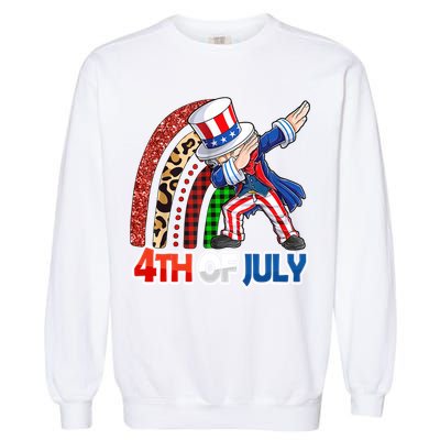 Dabbing Uncle Sam Rainbow 4th Of July Patriotic Gift Garment-Dyed Sweatshirt