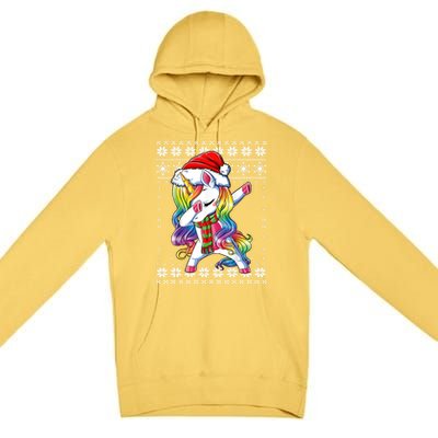 Dabbing Unicorn Santa Sweater Christmas Ugly Kids Girls Womens Premium Pullover Hoodie