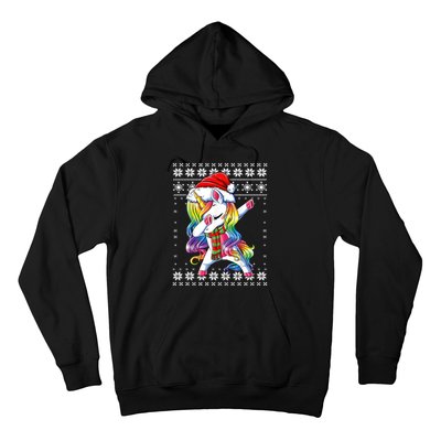 Dabbing Unicorn Santa Sweater Christmas Ugly Kids Girls Womens Hoodie