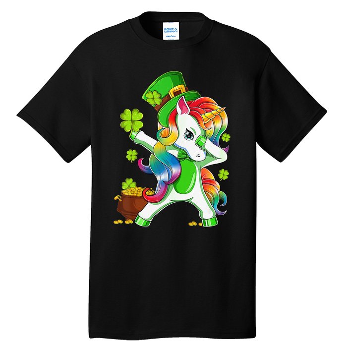 Dabbing Unicorn St Patricks Day Irish Shamrock Tall T-Shirt