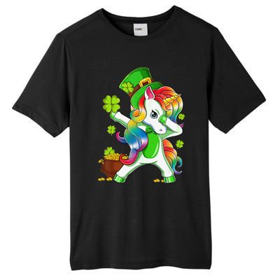 Dabbing Unicorn St Patricks Day Irish Shamrock Tall Fusion ChromaSoft Performance T-Shirt