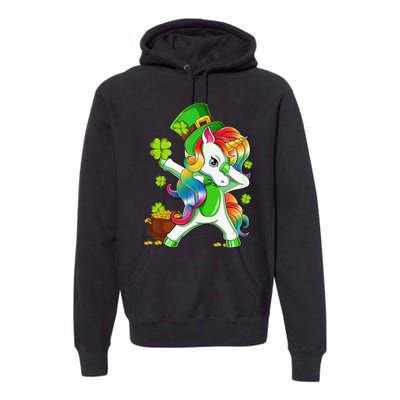 Dabbing Unicorn St Patricks Day Irish Shamrock Premium Hoodie