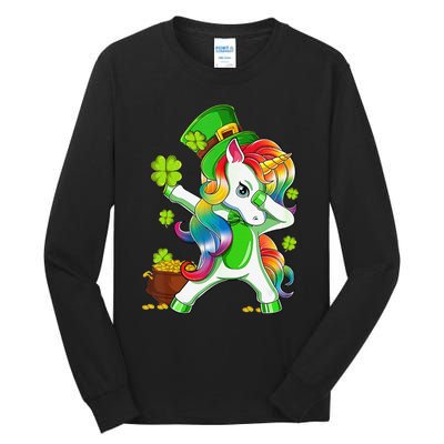 Dabbing Unicorn St Patricks Day Irish Shamrock Tall Long Sleeve T-Shirt