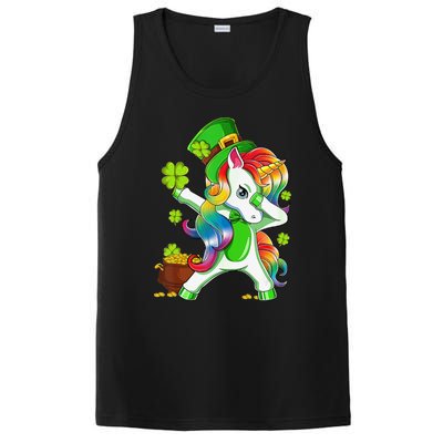 Dabbing Unicorn St Patricks Day Irish Shamrock PosiCharge Competitor Tank