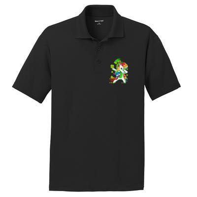 Dabbing Unicorn St Patricks Day Irish Shamrock PosiCharge RacerMesh Polo