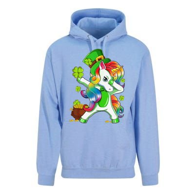 Dabbing Unicorn St Patricks Day Irish Shamrock Unisex Surf Hoodie