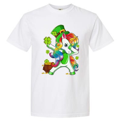 Dabbing Unicorn St Patricks Day Irish Shamrock Garment-Dyed Heavyweight T-Shirt