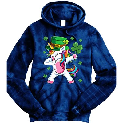 Dabbing Unicorn St Patricks Day Irish Dab Funny Gift Tie Dye Hoodie