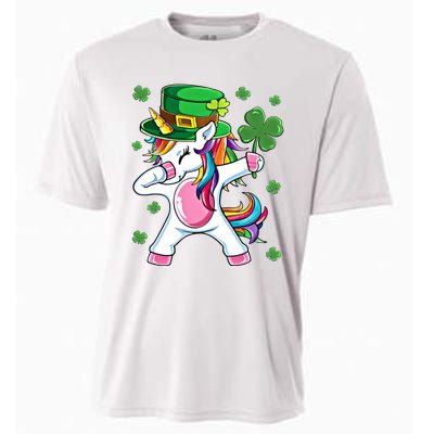 Dabbing Unicorn St Patricks Day Irish Dab Funny Gift Cooling Performance Crew T-Shirt