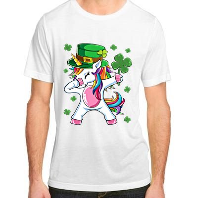 Dabbing Unicorn St Patricks Day Irish Dab Funny Gift Adult ChromaSoft Performance T-Shirt