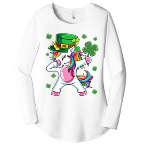 Dabbing Unicorn St Patricks Day Irish Dab Funny Gift Women's Perfect Tri Tunic Long Sleeve Shirt