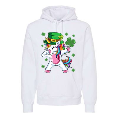 Dabbing Unicorn St Patricks Day Irish Dab Funny Gift Premium Hoodie