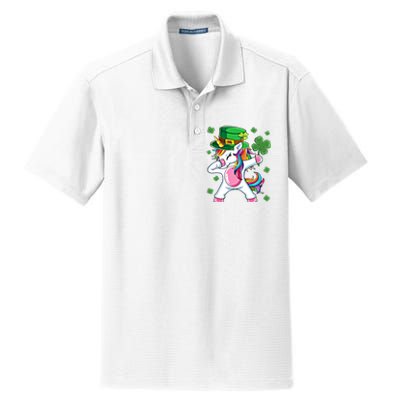 Dabbing Unicorn St Patricks Day Irish Dab Funny Gift Dry Zone Grid Polo