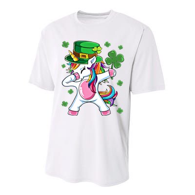 Dabbing Unicorn St Patricks Day Irish Dab Funny Gift Performance Sprint T-Shirt