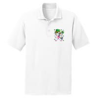 Dabbing Unicorn St Patricks Day Irish Dab Funny Gift PosiCharge RacerMesh Polo