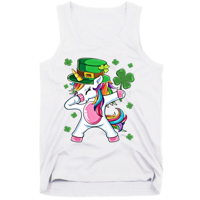 Dabbing Unicorn St Patricks Day Irish Dab Funny Gift Tank Top