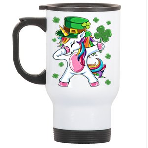 Dabbing Unicorn St Patricks Day Irish Dab Funny Gift Stainless Steel Travel Mug