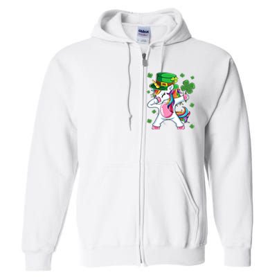 Dabbing Unicorn St Patricks Day Irish Dab Funny Gift Full Zip Hoodie