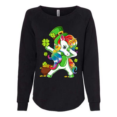 Dabbing Unicorn St Patricks Day Irish Shamrock Gift Womens California Wash Sweatshirt