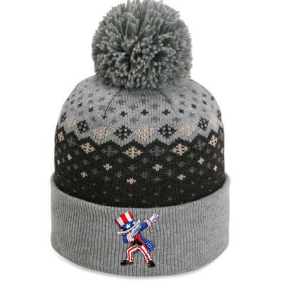 Dabbing Uncle Sam 4th of July Wo Funny Dab Dance The Baniff Cuffed Pom Beanie