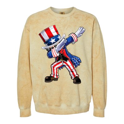 Dabbing Uncle Sam 4th of July Wo Funny Dab Dance Colorblast Crewneck Sweatshirt