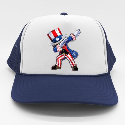 Dabbing Uncle Sam 4th of July Wo Funny Dab Dance Trucker Hat