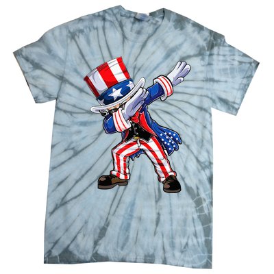 Dabbing Uncle Sam 4th of July Wo Funny Dab Dance Tie-Dye T-Shirt