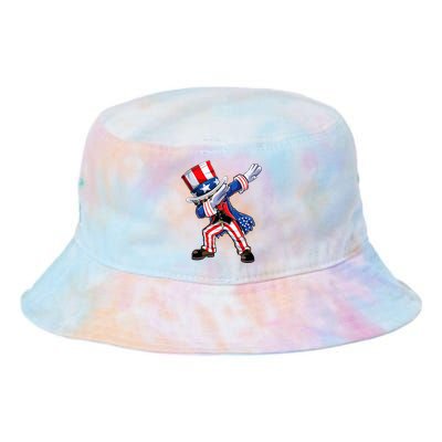 Dabbing Uncle Sam 4th of July Wo Funny Dab Dance Tie Dye Newport Bucket Hat