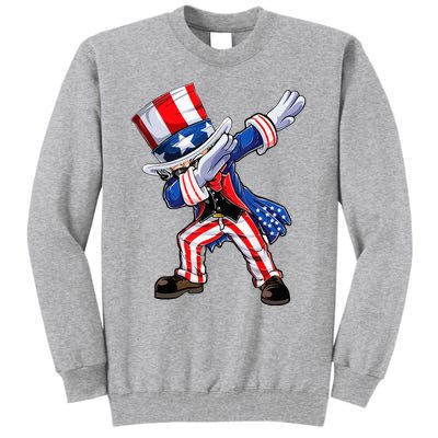 Dabbing Uncle Sam 4th of July Wo Funny Dab Dance Tall Sweatshirt