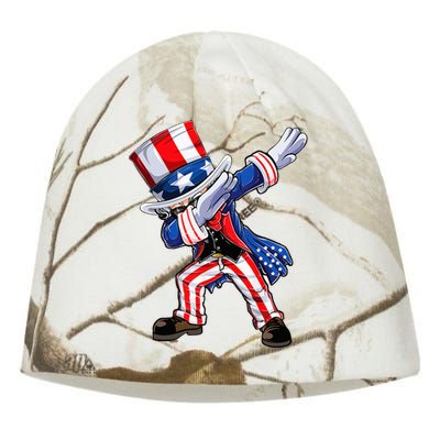 Dabbing Uncle Sam 4th of July Wo Funny Dab Dance Kati - Camo Knit Beanie