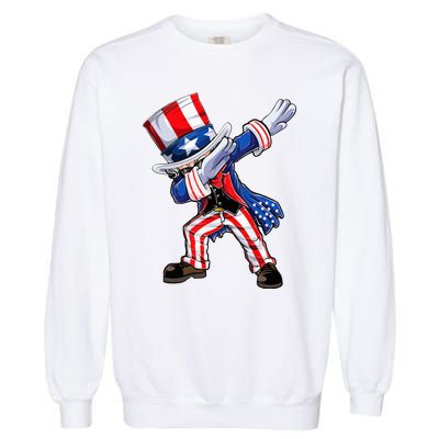 Dabbing Uncle Sam 4th of July Wo Funny Dab Dance Garment-Dyed Sweatshirt