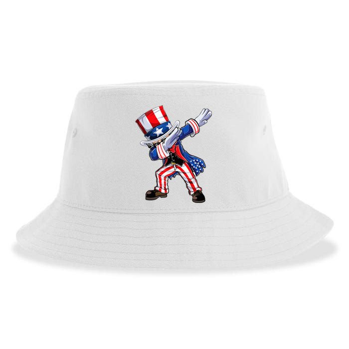 Dabbing Uncle Sam 4th of July Wo Funny Dab Dance Sustainable Bucket Hat