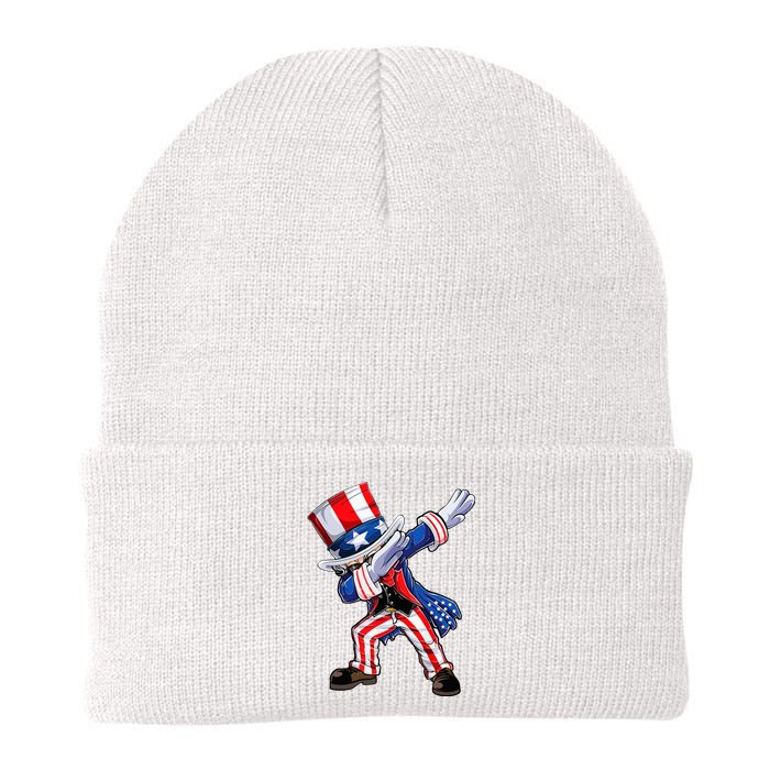 Dabbing Uncle Sam 4th of July Wo Funny Dab Dance Knit Cap Winter Beanie