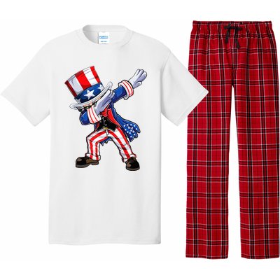 Dabbing Uncle Sam 4th of July Wo Funny Dab Dance Pajama Set