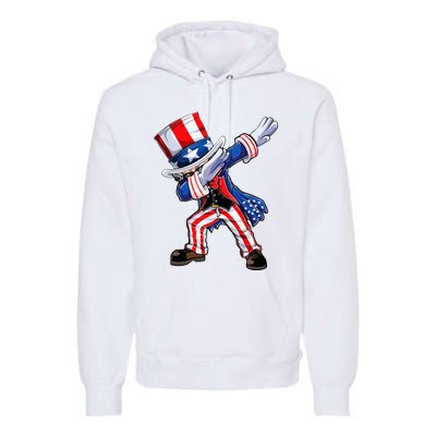 Dabbing Uncle Sam 4th of July Wo Funny Dab Dance Premium Hoodie