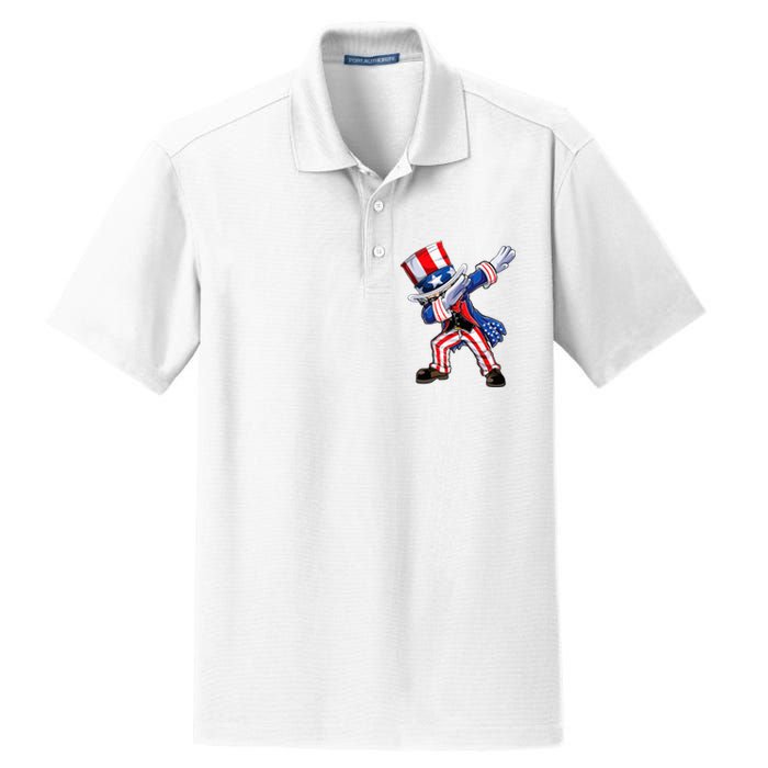 Dabbing Uncle Sam 4th of July Wo Funny Dab Dance Dry Zone Grid Polo