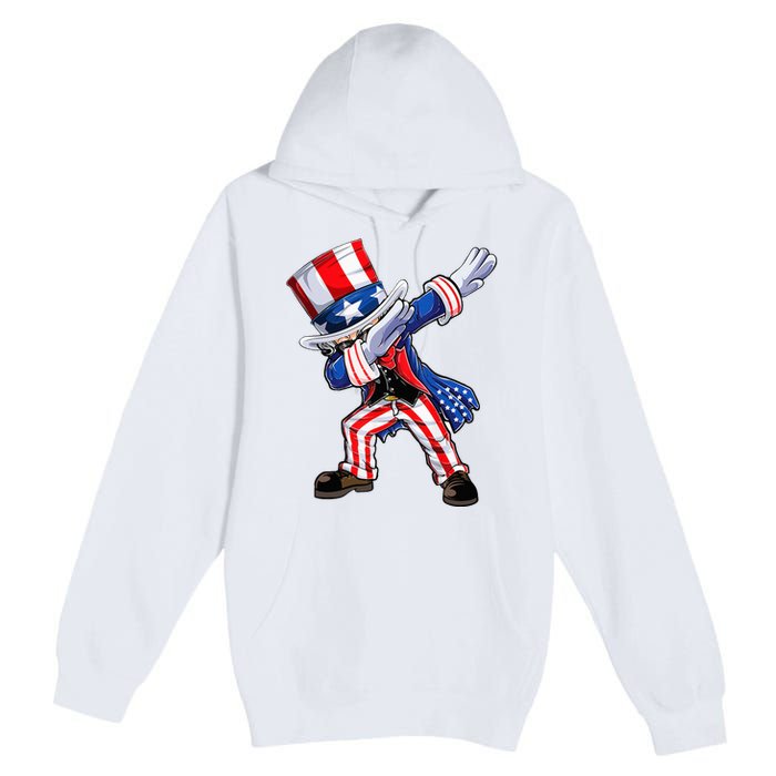 Dabbing Uncle Sam 4th of July Wo Funny Dab Dance Premium Pullover Hoodie