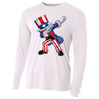 Dabbing Uncle Sam 4th of July Wo Funny Dab Dance Cooling Performance Long Sleeve Crew